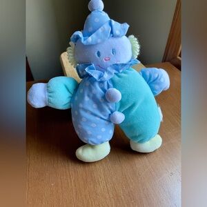 Health Tex Pastel Clown Terry Cloth Plush Rattle Lovey 9"